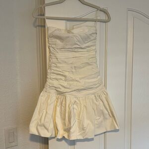 Windsor Cream Strapless Ruched Dress